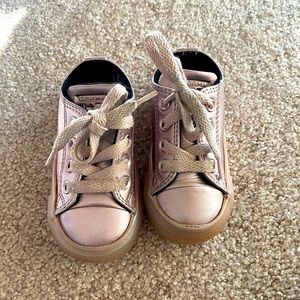 Rose Gold Leather Converse